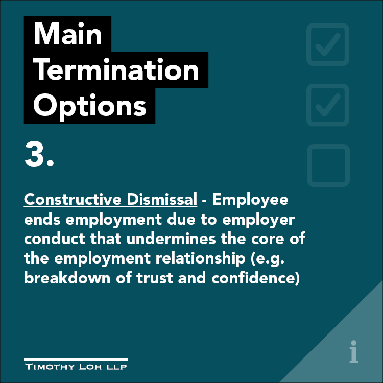 Terminating Employment as a Result of Constructive Dismissal
