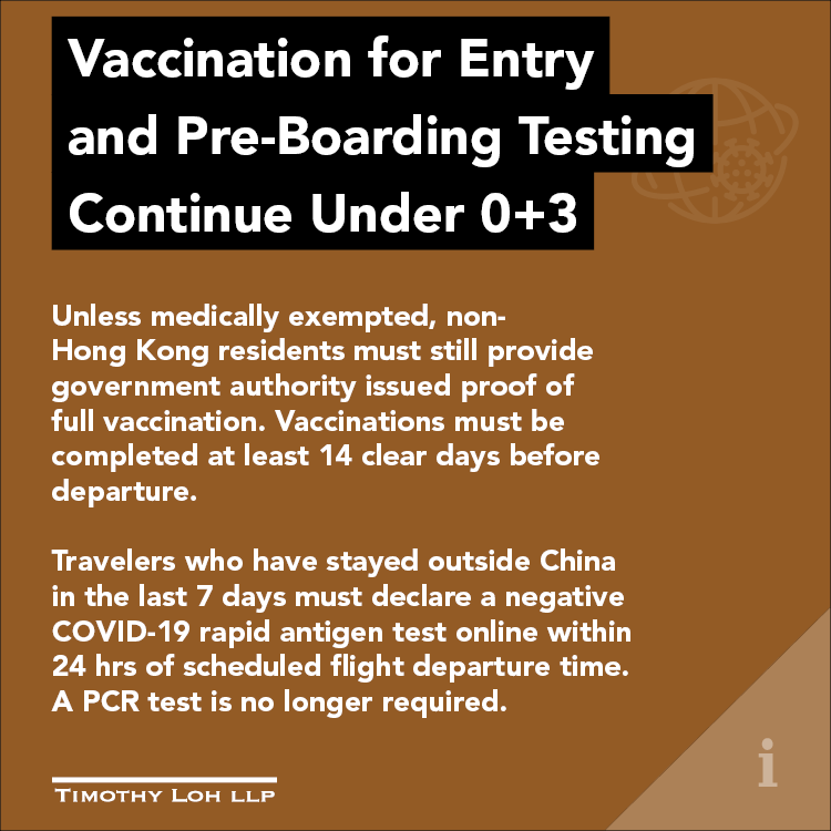 Vaccination for Entry 
and Pre-Boarding Testing 
Continue