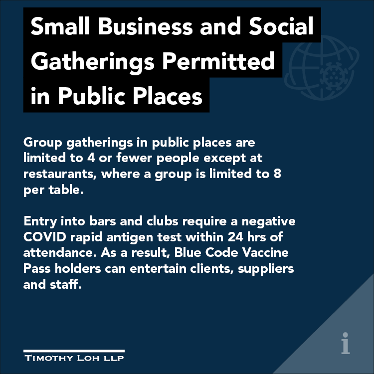 Small Business and Social 
 Gatherings Permitted 
 in Public Places