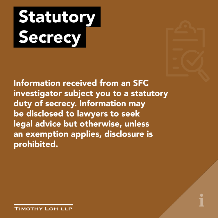 How Statutory Secrecy Affects SFC Investigations